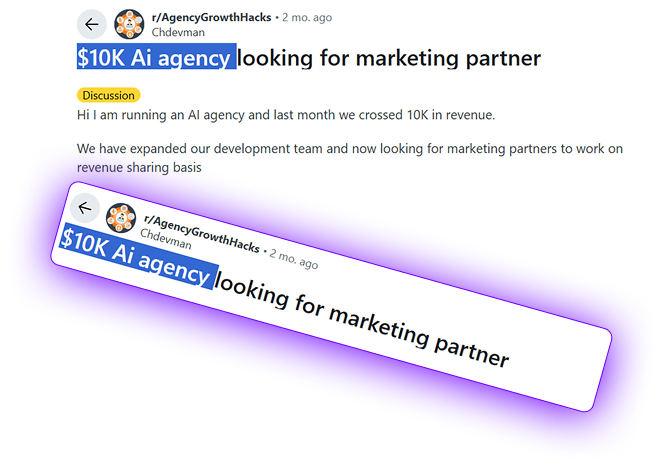 User success story showing how LocalBizAI helped get first client and additional leads